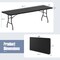 8 Feet Patio Portable Fold-in-Half Table with Robust Metal Legs and Joint Safety Lock